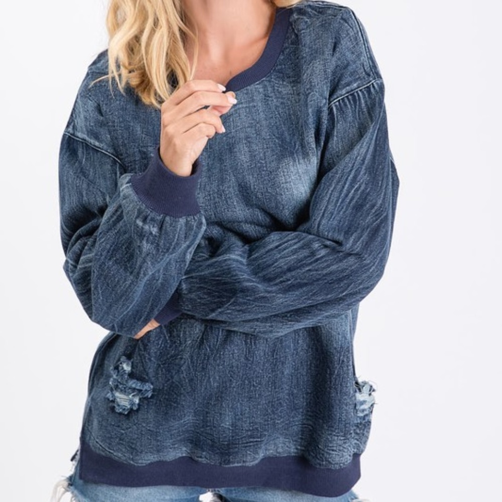 Denim sweater